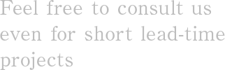 Feel free to consult us even for short lead-time projects